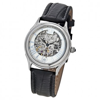 Мужские серебряные часы "Скелетон" арт. 41900.157