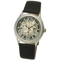 Мужские серебряные часы "Скелетон" арт. 41900Д.557