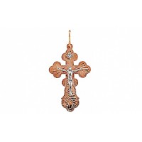 Крест с ручной разгравировкой и фианитом арт. 77159 