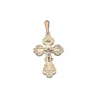 Крест с бриллиантами с ручной разгравировкой арт. 25022