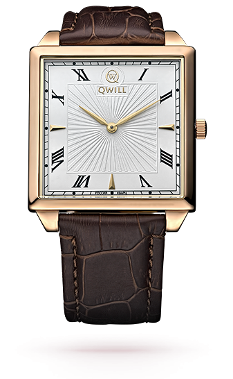 Золотые мужские часы Qwill арт. 6001.01.01.1.11